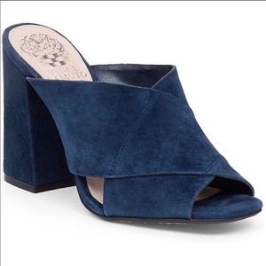 Vince Camuto Navy Suede Jevan Mules